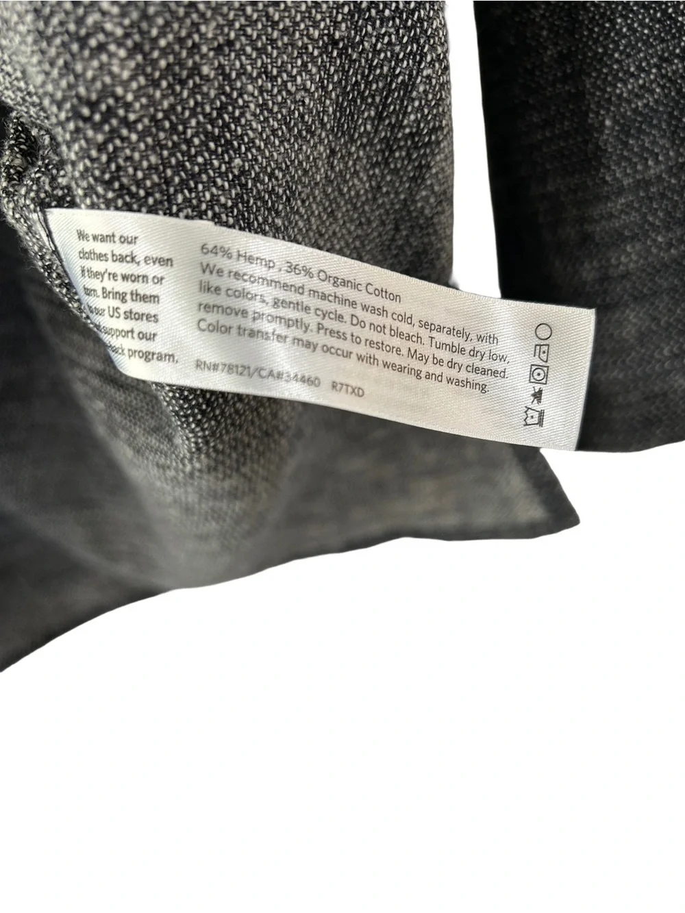 Eileen Fisher Hemp & Organic Cotton Box Top XS indigo oversized boxy lagenlook - Picture 11 of 11
